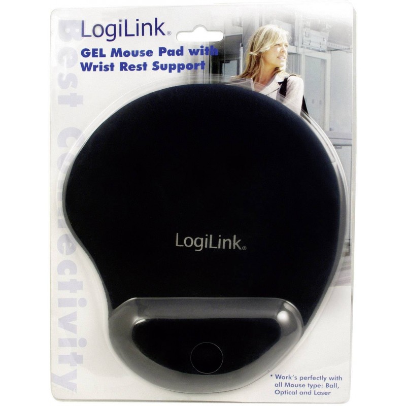 Tapis de souris avec repose poignet en gel Logilink (Noir)