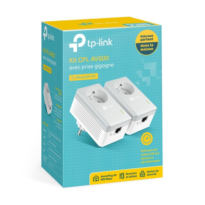 TP-LINK KIT CPL 500 Mbits - avec prise secteur integre - x2 - TL