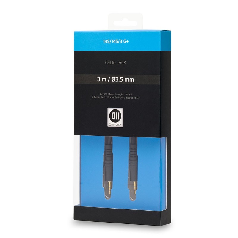 Câble Jack 3.5mm male 3 m Fiches Or