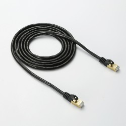 Câble RJ45 droit couleur noir - 2m S/STP Cat 8 avec snagless et connecteurs