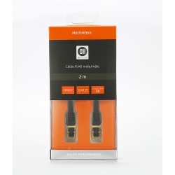 Câble RJ45 droit couleur noir - 2m S/STP Cat 8 avec snagless et connecteurs