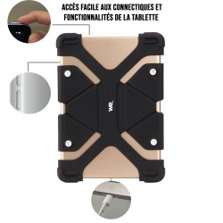 Protection Universelle en silicone pour tablettes 8.9/12 - Noir