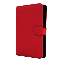 H-720 étui universel tablette 7" rouge avec attaches silicone et porte-cartes