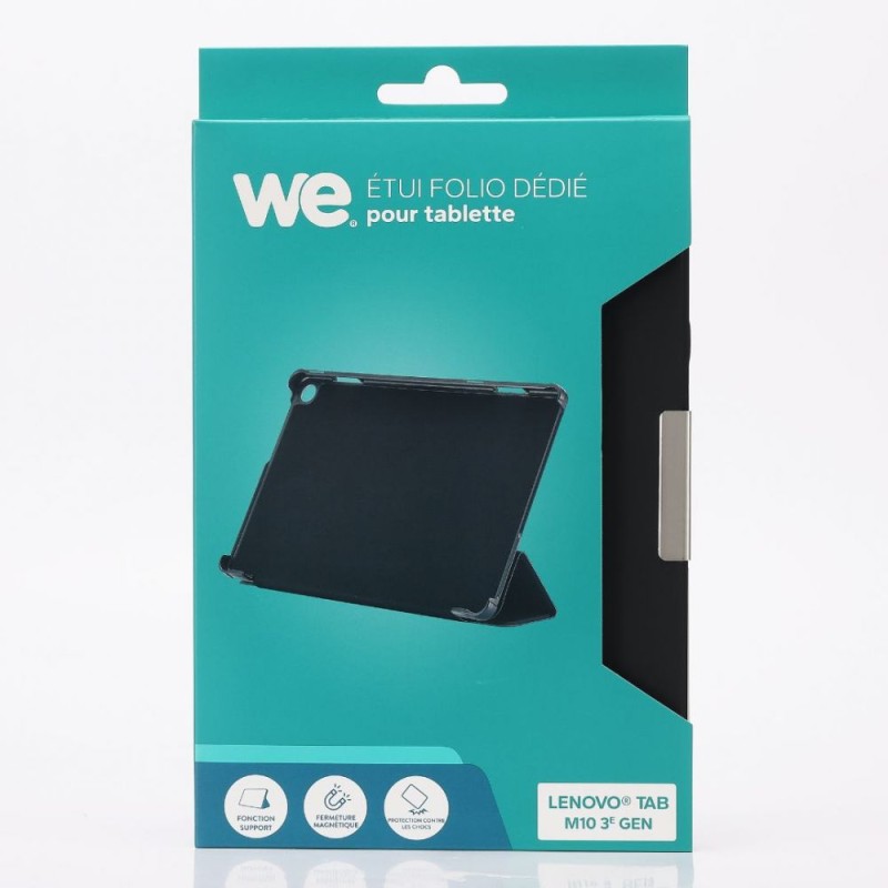 Etui WE pour tablette LENOVO Tab M10 (3e gén.) 10.1 - Noir - Rabat aimanté