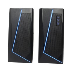 Enceinte PC WE 2.0 Jack stéréo Bluetooth - 2 x 3W - LED RGB