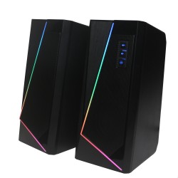 Enceinte PC WE 2.0 Jack stéréo Bluetooth - 2 x 3W - LED RGB