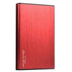Boitier externe HEDEN USB3.0 pour DD 2.5'' - Aluminium - Brossé rouge