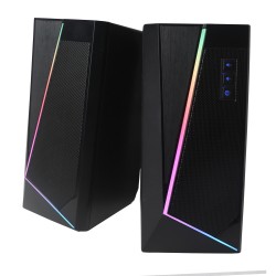 Enceinte PC WE 2.0 Jack stéréo Bluetooth - 2 x 3W - LED RGB