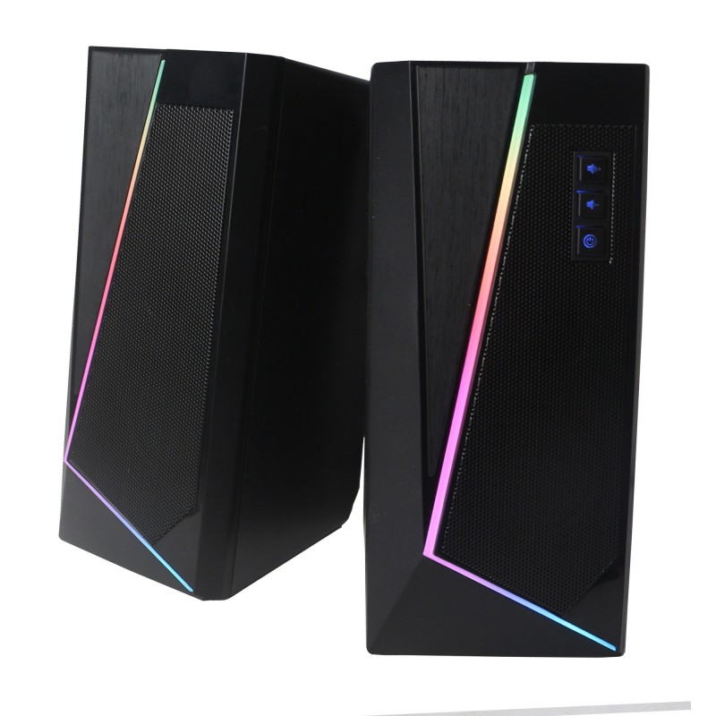 Enceinte PC WE 2.0 Jack stéréo Bluetooth - 2 x 3W - LED RGB Enceinte PC WE 2.0 Jack stéréo Bluetooth - 2 x 3W - LED RGB
