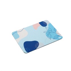 WE POP Pack Tapis de souris design bleu abstrait : 200x140x3mm + souris optique