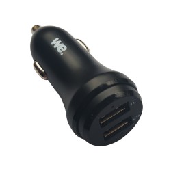 Chargeur allume-cigare WE - 2 ports USB - Noir