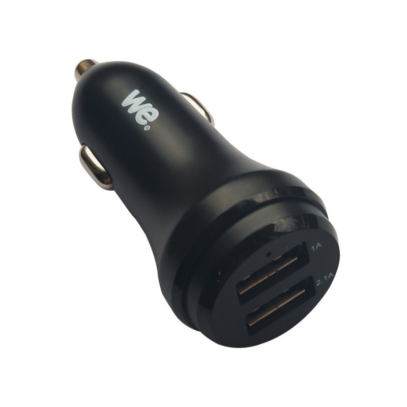 Chargeur allume-cigare WE - 2 ports USB - Noir