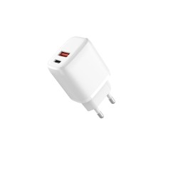 Chargeur secteur WE 2 sorties 1 USB A + 1 USB C - 20W - Blanc