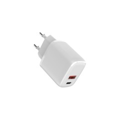 Chargeur secteur WE 2 sorties 1 USB A + 1 USB C - 20W - Blanc