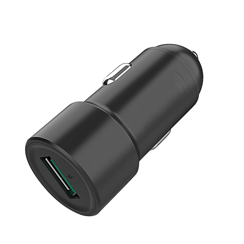 Chargeur allume-cigare 1 port USB - 18W - 3A - Compatible QC 3.0 - noir Chargeur allume-cigare 1 port USB - 18W - 3A - Compatible QC 3.0 - noir