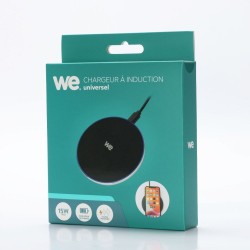 Chargeur à induction universel 15W - Noir - Indicateur de charge lumineux - Sans fil