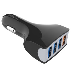 Chargeur allume-cigare 4 ports USB - Total 35W/7A - 1 port QC 3.0 18W