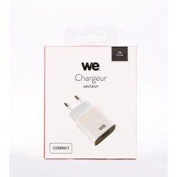 Chargeur secteur WE USB 2.4A - 12W - Blanc