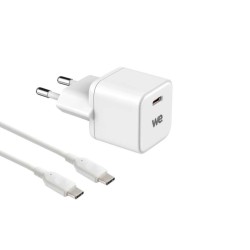 Bundle Chargeur WE GaN USB-C 20W + câble USB-C/USB-C - 1m - Blanc