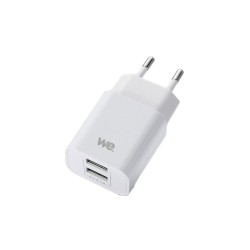 Chargeur secteur WE 2 Ports USB A - 10W - Blanc