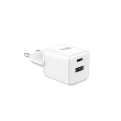 Chargeur secteur mini WE GaN - 1 Port USB-A et 1 Port USB-C - 20W - Blanc