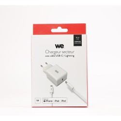 Bundle WE - Chargeur Secteur + Câble Chargeur : Câble USB-C/Lightning - 20
