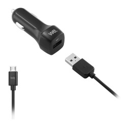 Bundle charg voit+ câble microUSB chargeur 1USB x 2.4A - câble 1.50m noir - c bl