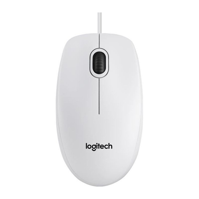 Souris filaire Logitech B100 Optical USB (Blanc)