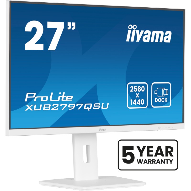 Ecran IIYAMA 27 Blanc Ultra mince dalle IPS 16:9 2560x1440 100Hz 300 cd/m  1ms
