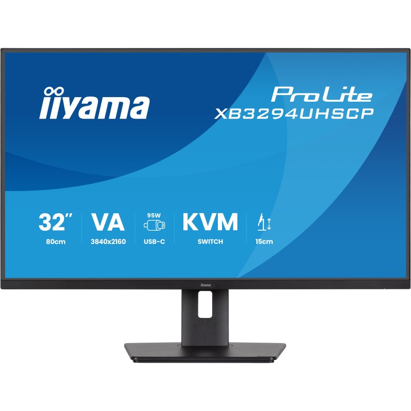 iiyama ProLite XB3294UHSCP-B1 31,5" 4K UHD – Écran USB‑C Dock 95W