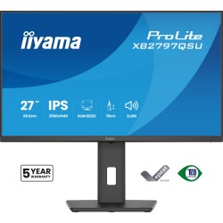Ecran IIYAMA 27 Noir Ultra mince dalle IPS 16:9 2560x1440 75Hz 350 cd/m  1ms 10
