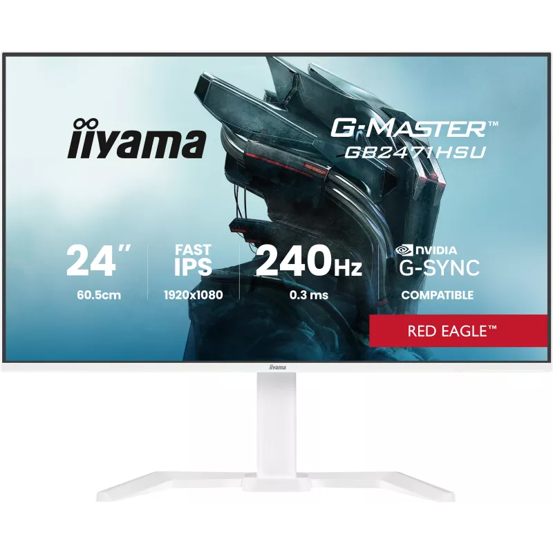 Écran gaming iiyama G-MASTER GB2471HSU-W1 23,8'' FHD 240Hz IPS blanc