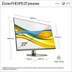 Moniteur HP 527da B11W6AT 27" FHD IPS 100Hz