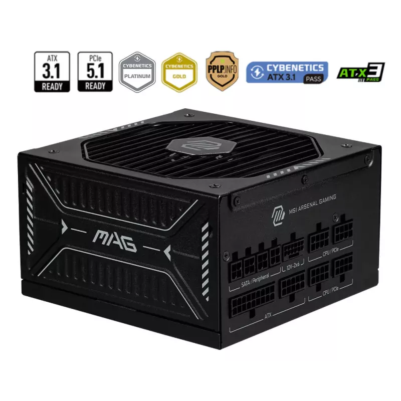 Alim PC MSI MAG A850GLS PCIE5 850W 80+ Gold
