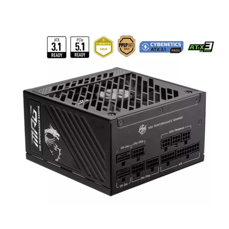 Alimentation MSI MPG A1000GS PCIE5 1000W 80+ Gold