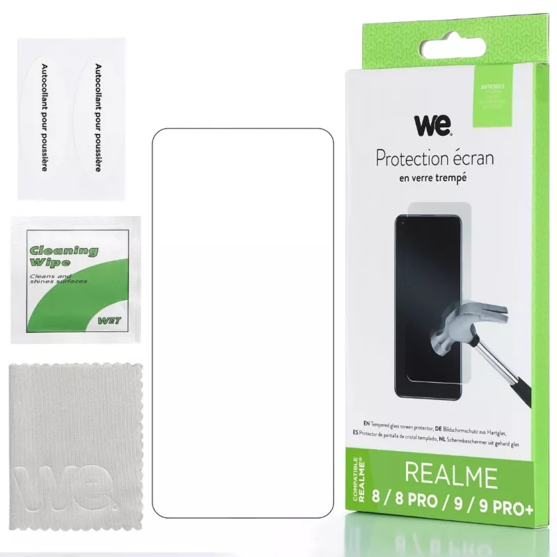 Protection écran WE WE009REALME9 verre trempé