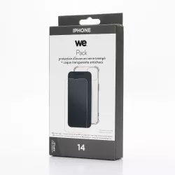 Pack WEBUNDLETPUI14 verre trempé + coque iPhone14
