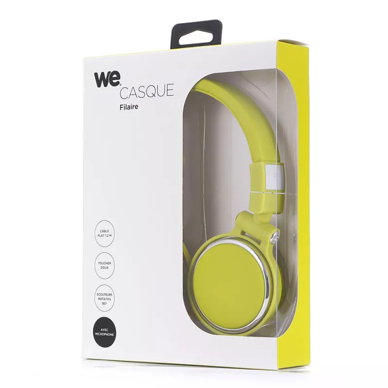 Casque filaire We WECASFILVE micro intégré Vert