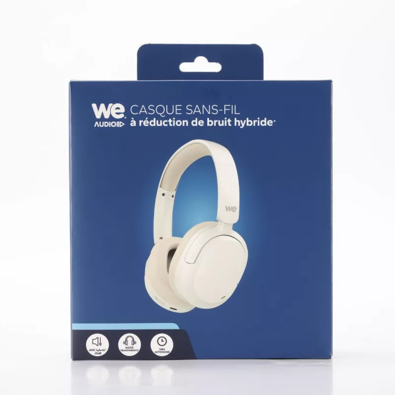 Casque WE WECASBTANCBL ENC&ANC 35dB BT 5,3 Blanc