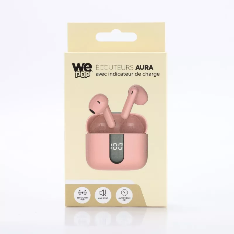 Écouteurs WE AURA Bluetooth ANC Rose