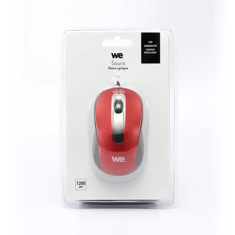 Souris WE WESOURFILMTLR USB 3 boutons 1,5 m