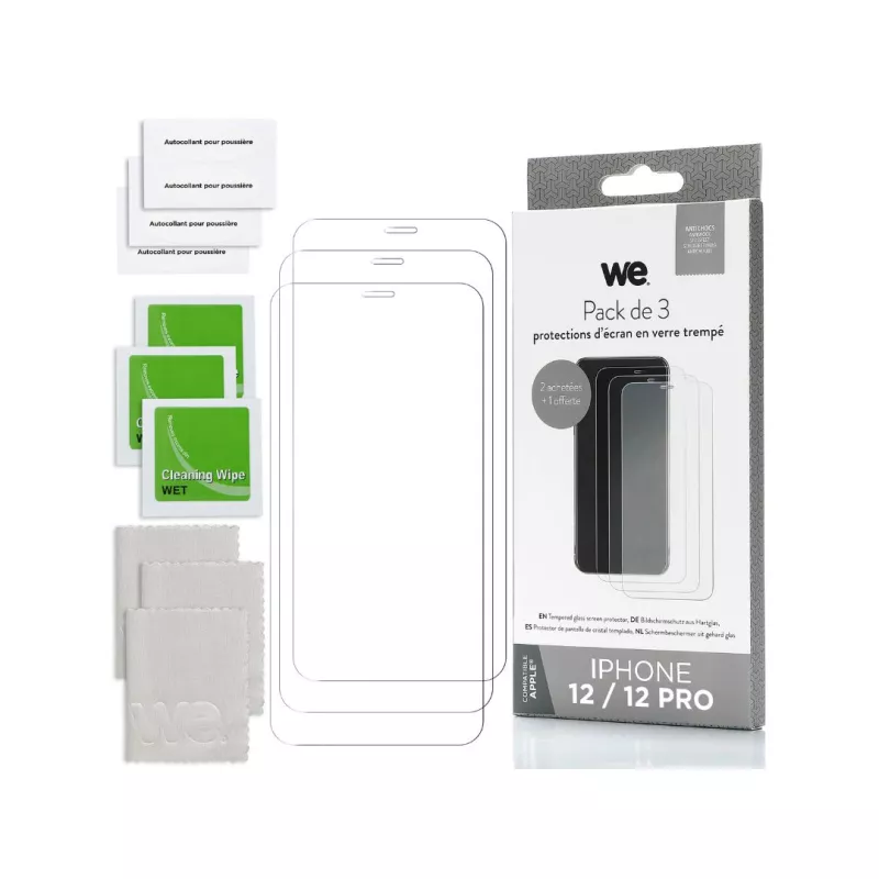 Pack 3 verres trempés WE iPhone 12/12 Pro