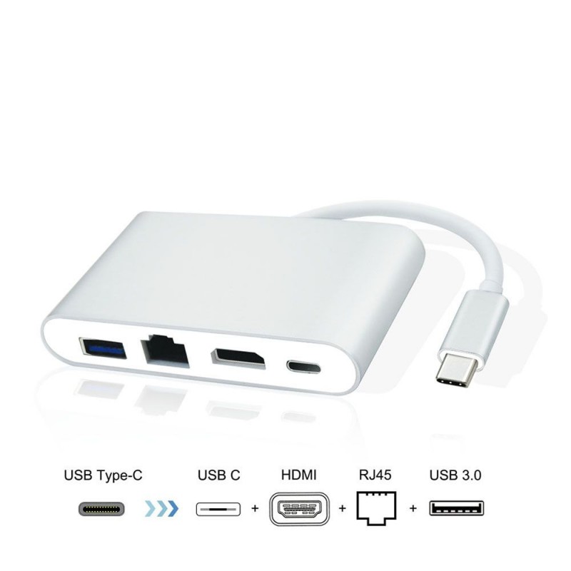 Neklan Hub USB-C - 4 ports USB-C auto-alimenté
